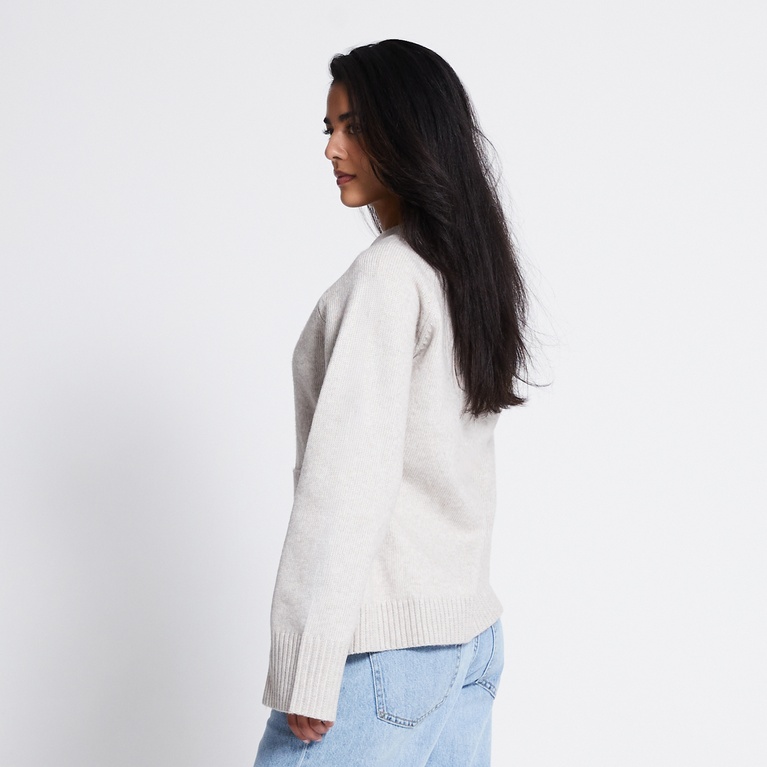 Fitted cardigan "Sabrina" Beige Melange